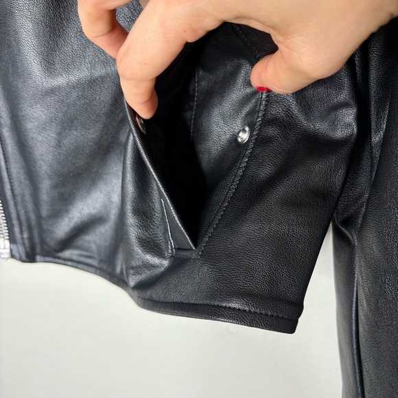 Spanx II Moto Jacket Luxe Black Faux Leather Zip Front New With Tags - Picture 5 of 12